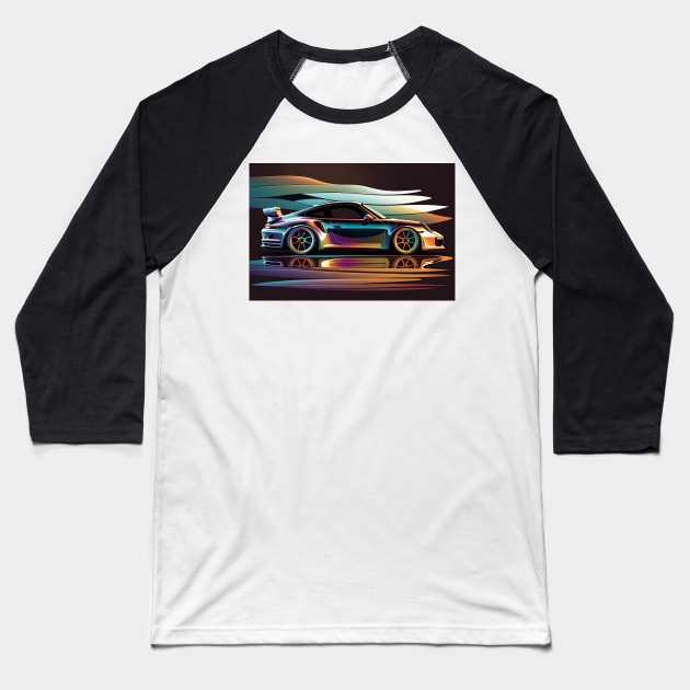 Exotic Car - 911 - 3 Baseball T-Shirt by PixelPusherArt